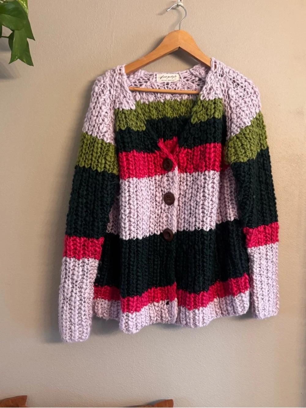 FREE PEOPLE Myles Chunky‎ Striped Cardi